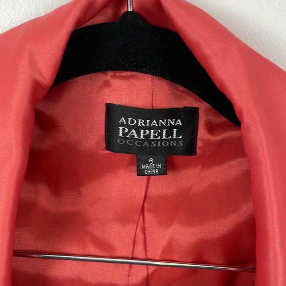 Adrianna Papell Occasion two piece skirt suit satin look front hook closure 8 - Picture 10 of 10